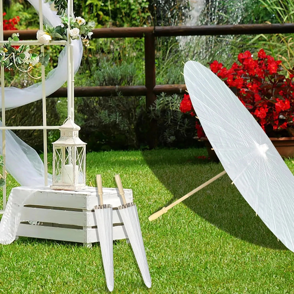 Paper Umbrella - 30-50PCS 80cm White Parasol for Wedding Decor.