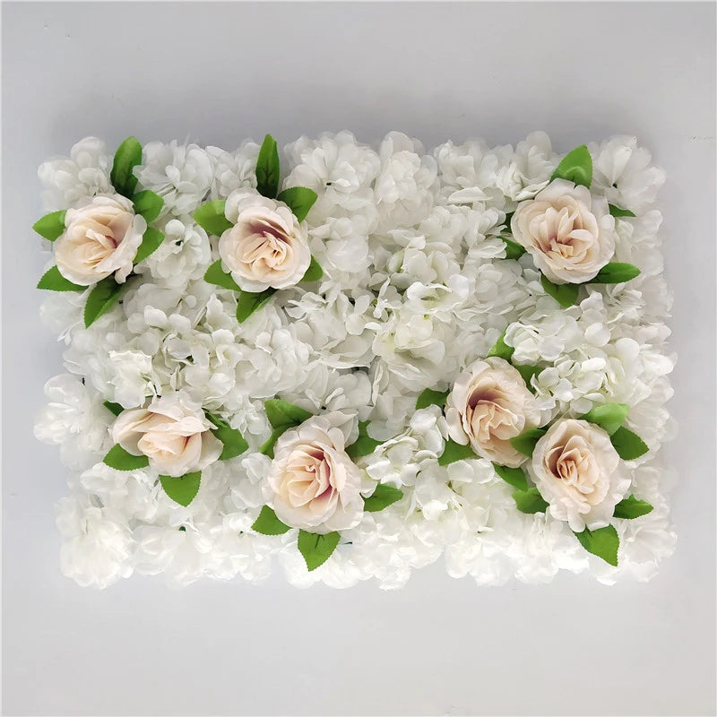 Decoración de fondo de pared con flores artificiales de rosas de seda rosa