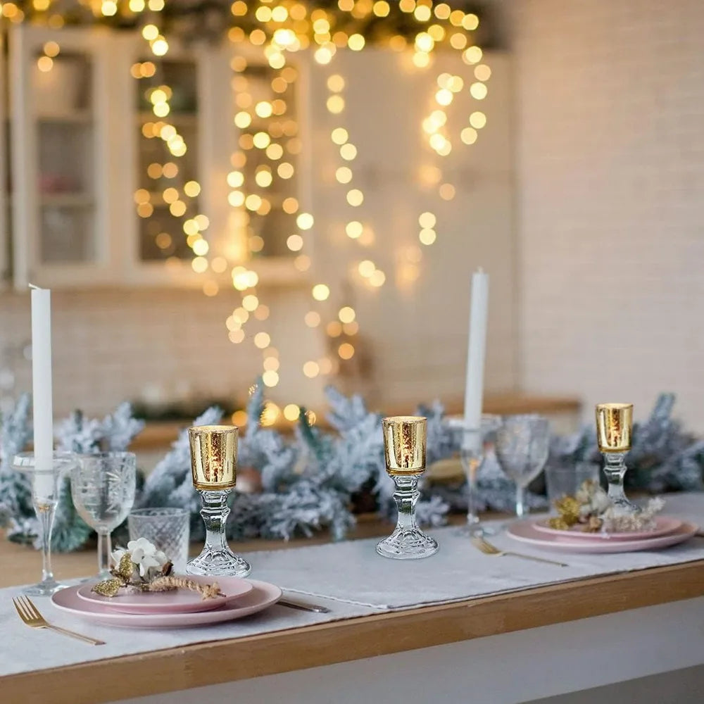 Teelichthalter aus Quecksilberglas