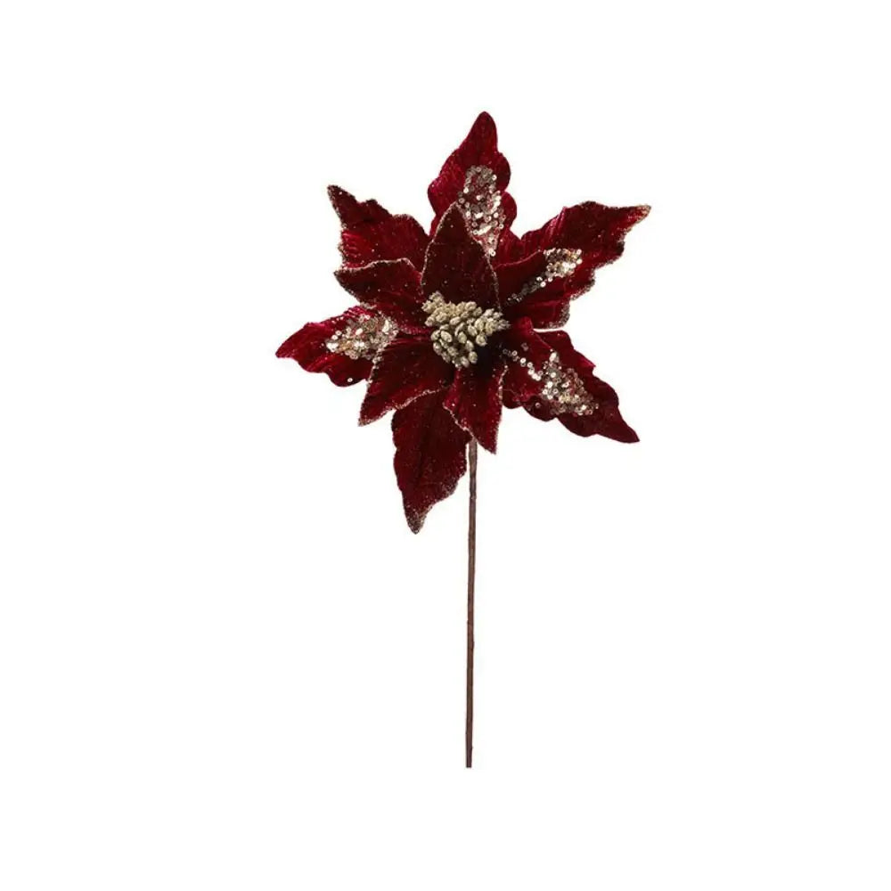 Hanging Glitter Flower 4 Colors Unique Beautiful Artificial Christmas Flower