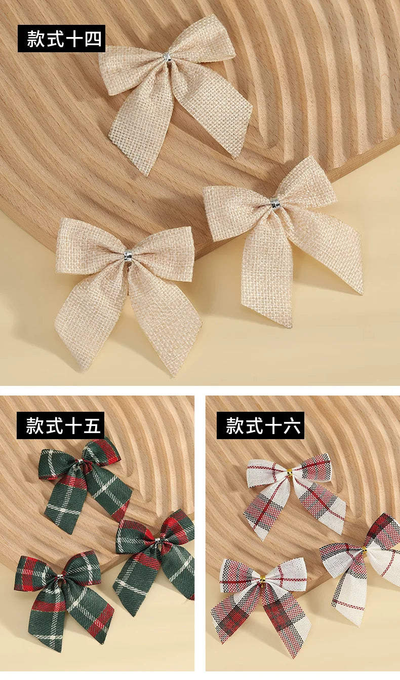 Christmas Bows Gold Red Bows.