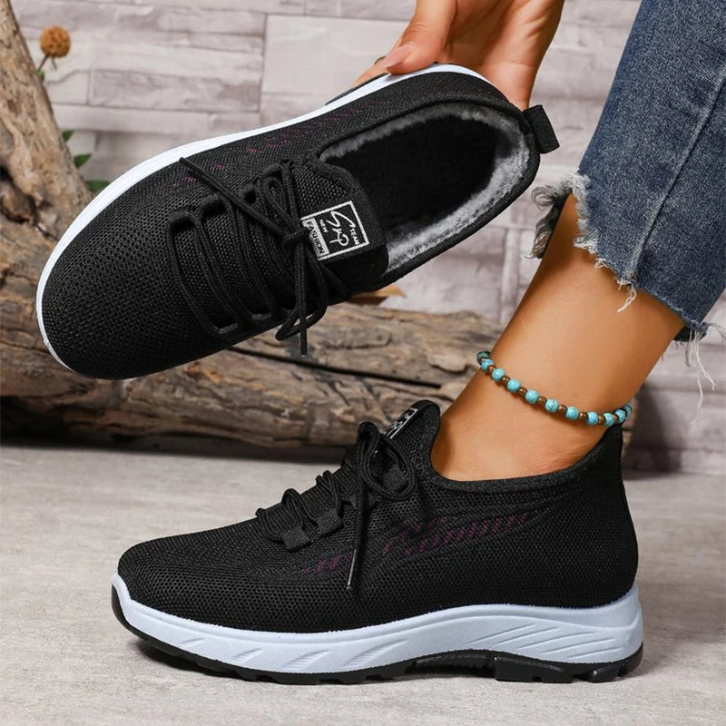 Fleece Lining Warm Sneakers for Women Winter Comfortable Light