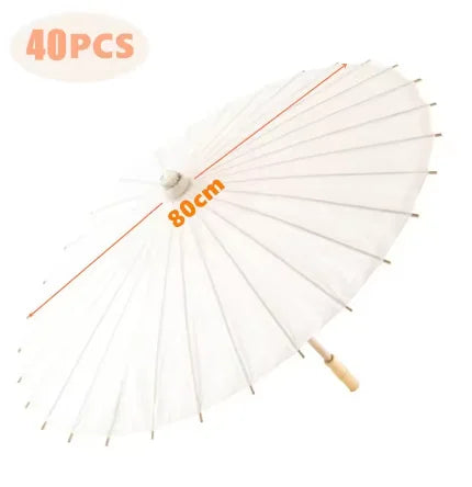 Paper Umbrella - 30-50PCS 80cm White Parasol for Wedding Decor.