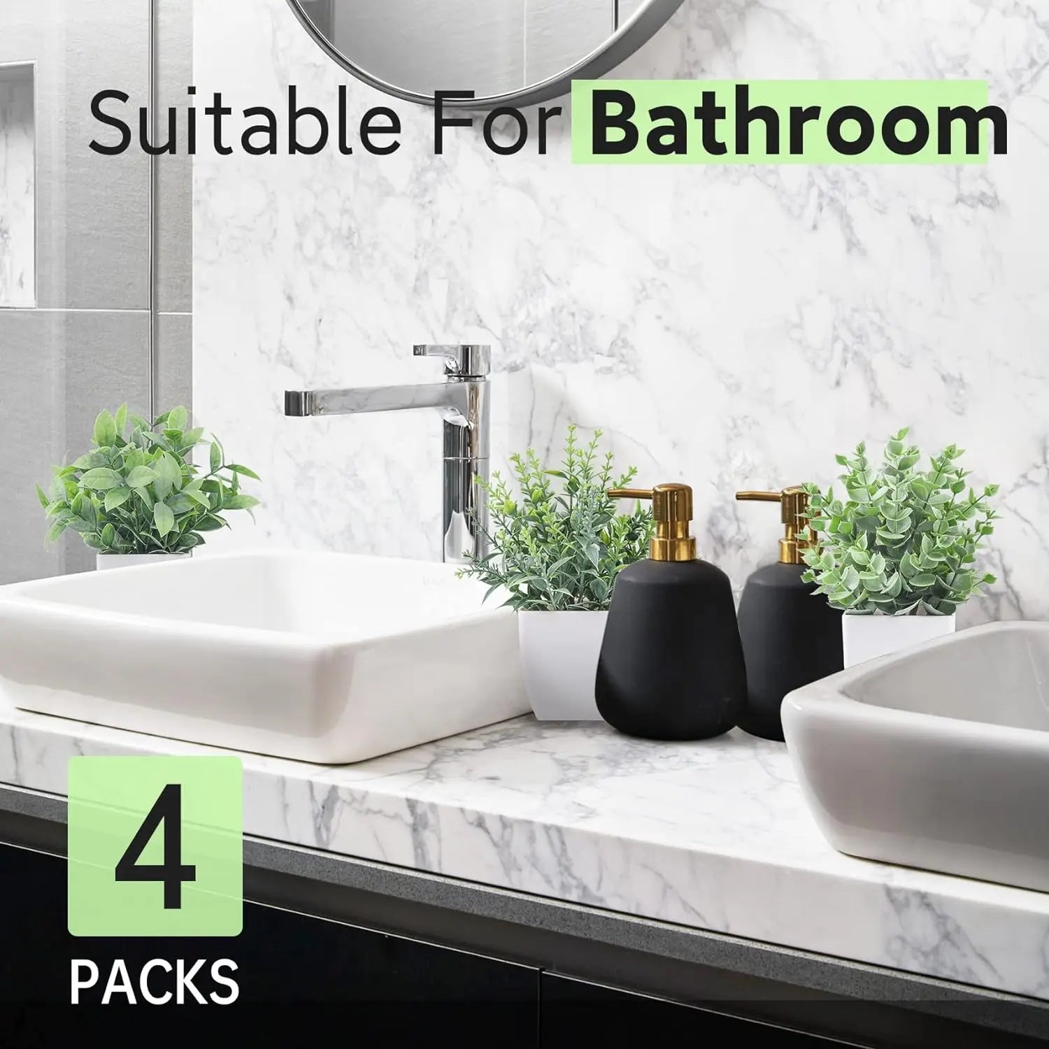 Bonsái artificial en maceta, 4 piezas para decoración del hogar