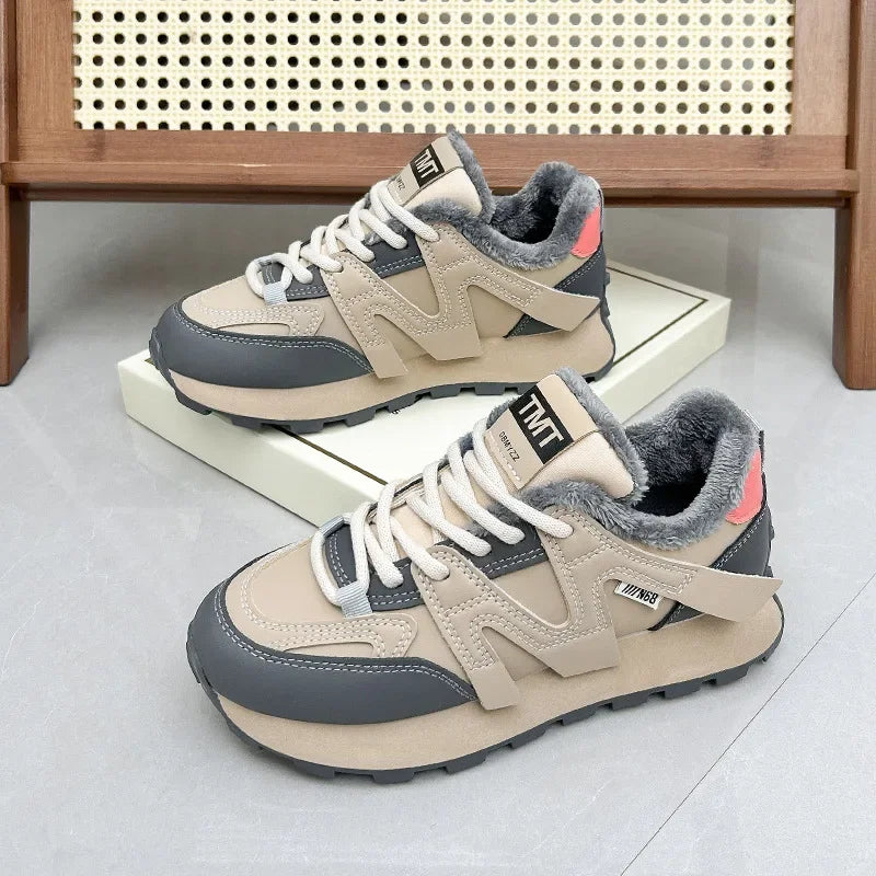 Zapatillas de algodón para mujer, cálidas y esponjosas, para invierno 2025