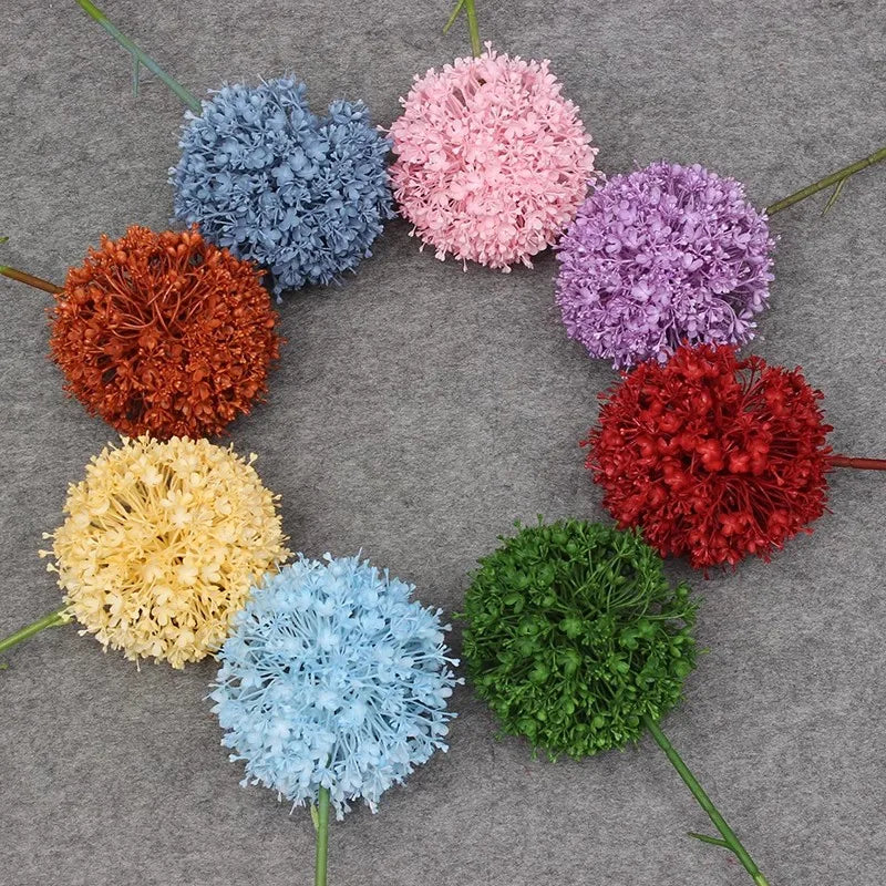 Gran rama de cebolla artificial colorida para salón de bodas floral 75 cm.