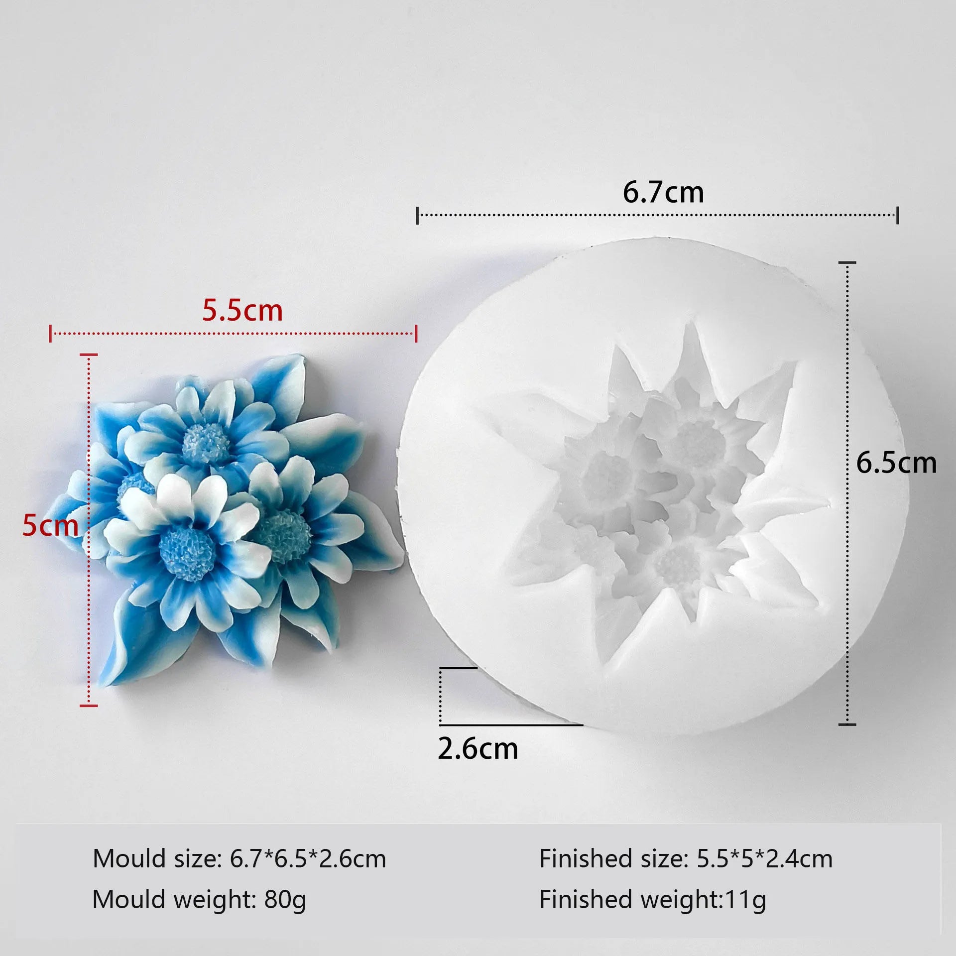 Blumen-Silikonform für selbstgemachte Aromatherapiekerzen