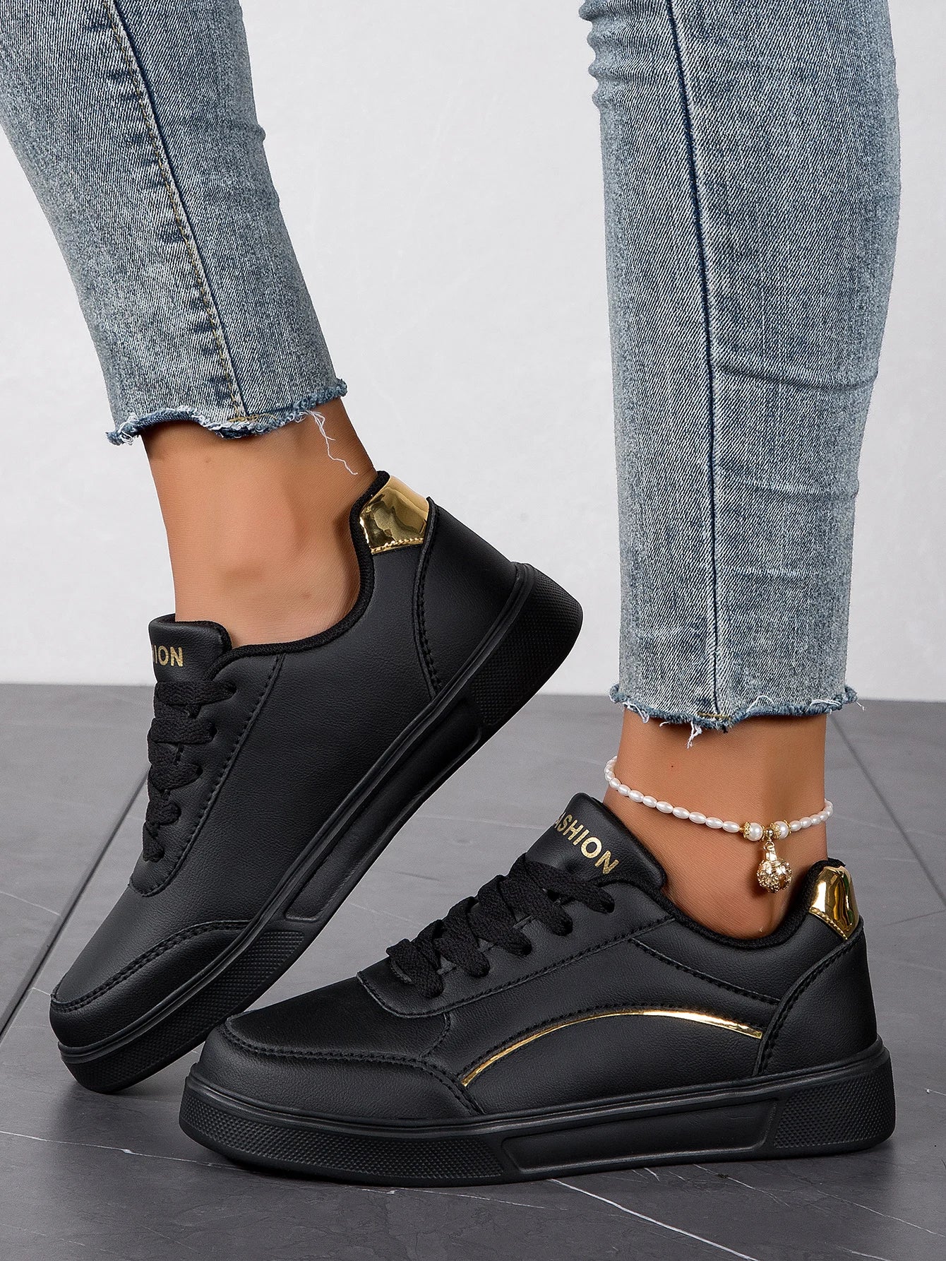 Leather Platform Sneakers for Women Classics Comfort  Non-Slip