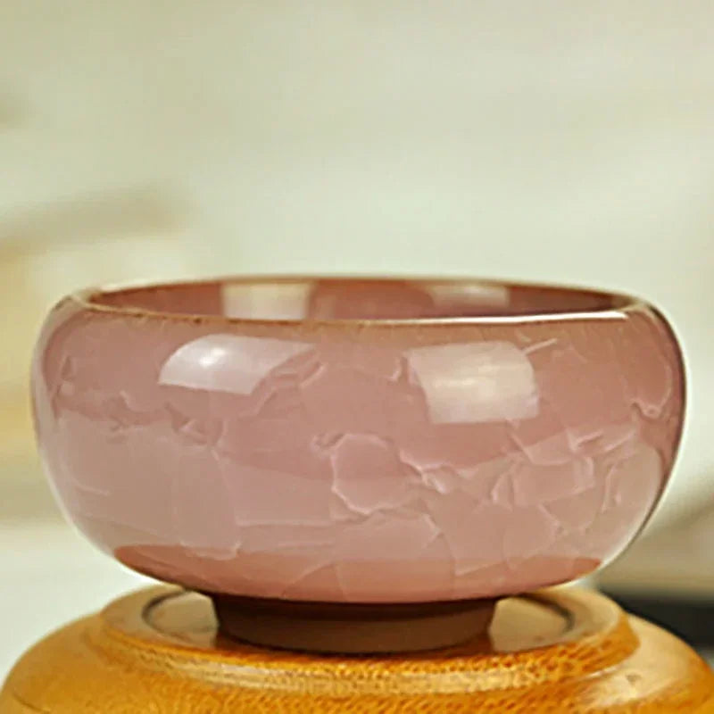Handmade Ice Crack Ceramic Candlestick Bowl