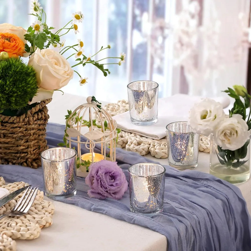 Teelichthalter aus Quecksilberglas