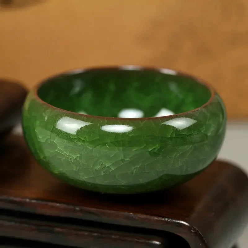 Handgefertigte Ice Crack Keramik Kerzenleuchterschale