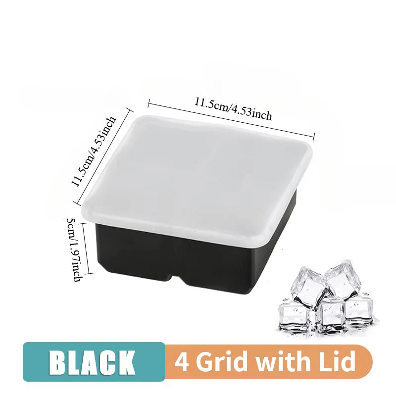 Moldes de silicona para cubitos de hielo para el hogar o el bar, 4/6/8/15 rejillas