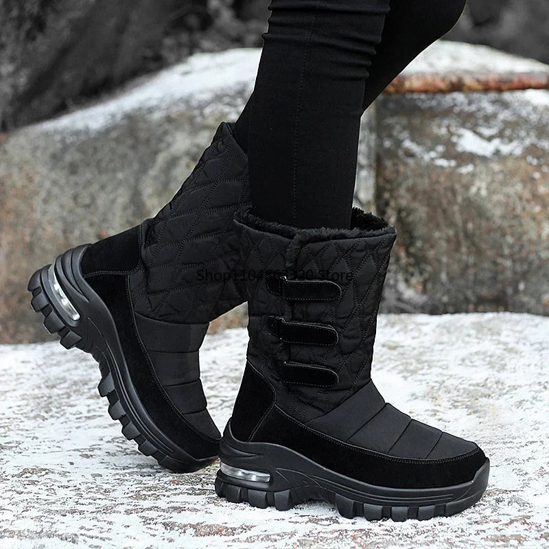 Botas de nieve de invierno antideslizantes e impermeables para mujer