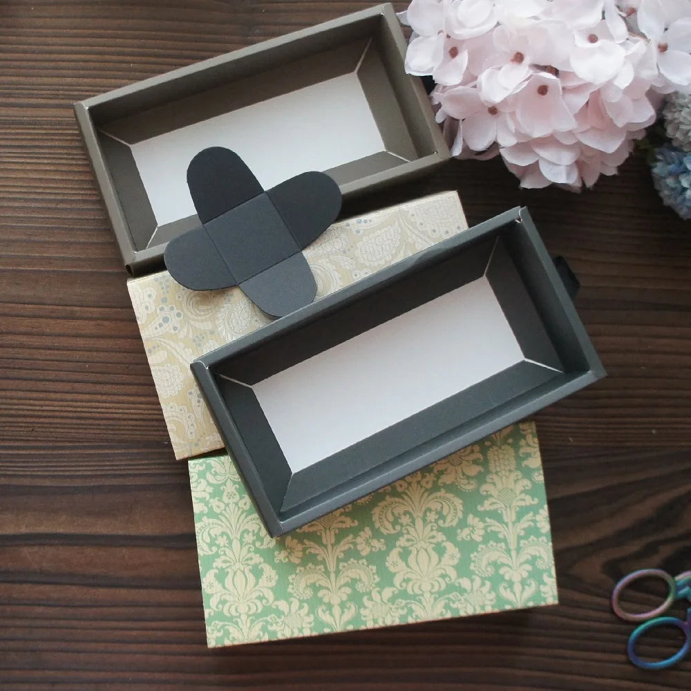 Elegante confezione regalo con motivo floreale blu e giallo, 3 misure, 10 pezzi