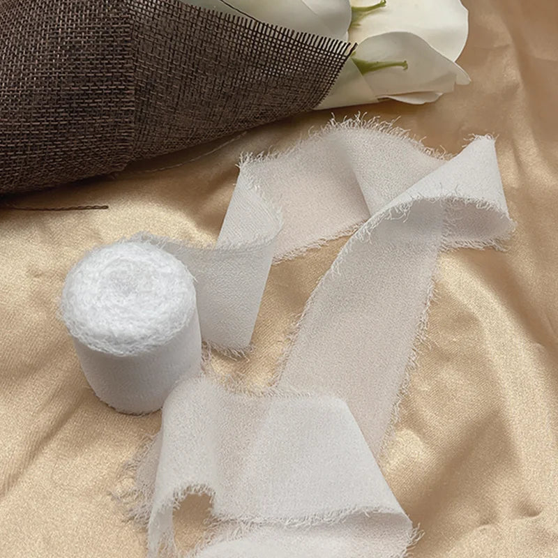 Nastro di pizzo, nastro di seta chiffon, fiori