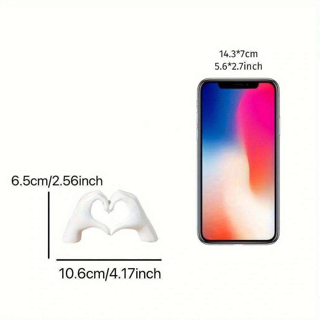 Decorazione dorata, statua a forma di mano a forma di cuore, decorazione per soggiorno e camera da letto, dito dell'amore.