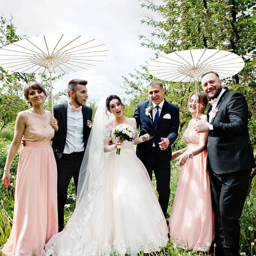 Paper Umbrella - 30-50PCS 80cm White Parasol for Wedding Decor.