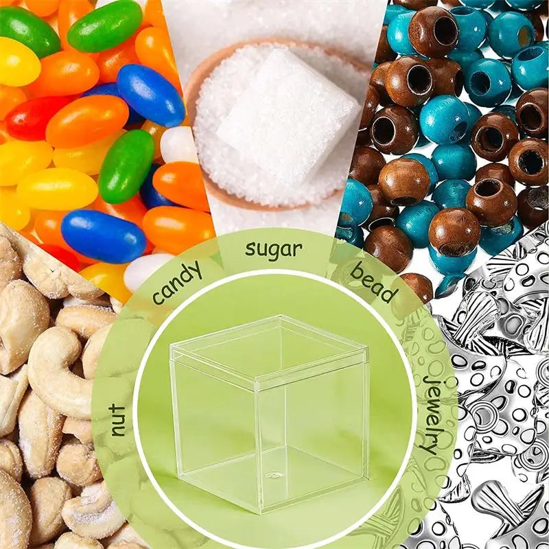 Scatole in acrilico con coperchio, organizer in plastica, confezione regalo, 12 pezzi