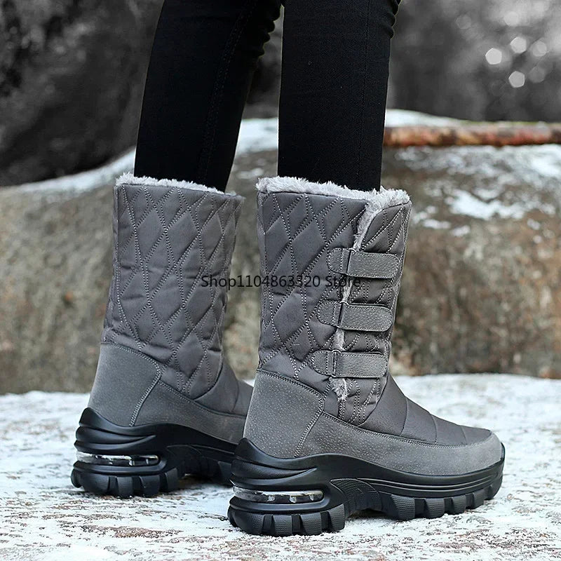 Botas de nieve de invierno antideslizantes e impermeables para mujer
