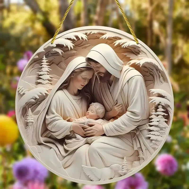 3D-Weihnachtsbaumschmuck „Heilige Nacht“ mit Christus Jesus