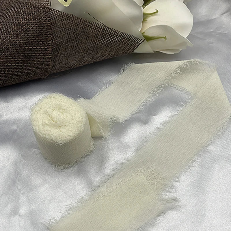 Nastro di pizzo, nastro di seta chiffon, fiori