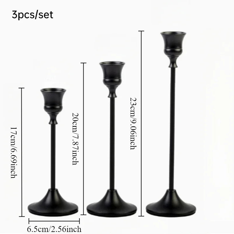 Vintage and elegant metal tabletop candle holders 1pc/3pcs