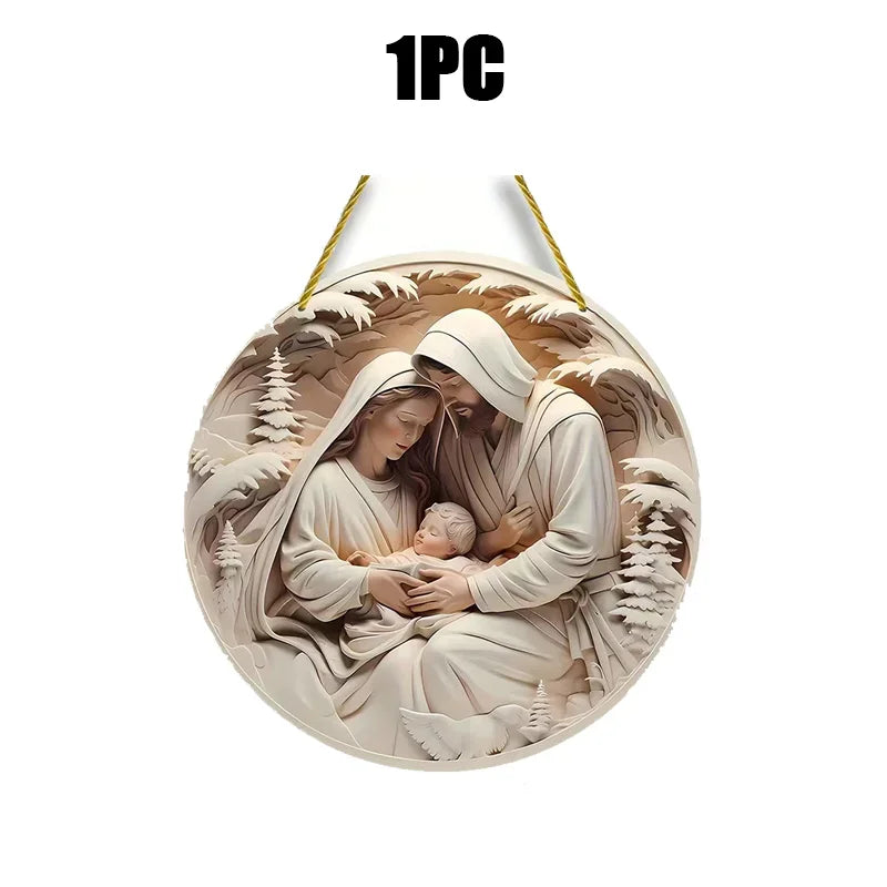 3D-Weihnachtsbaumschmuck „Heilige Nacht“ mit Christus Jesus