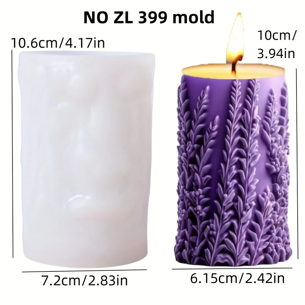 Silicone Mold Flower Lavender Gypsum Cylindrical Candle Making