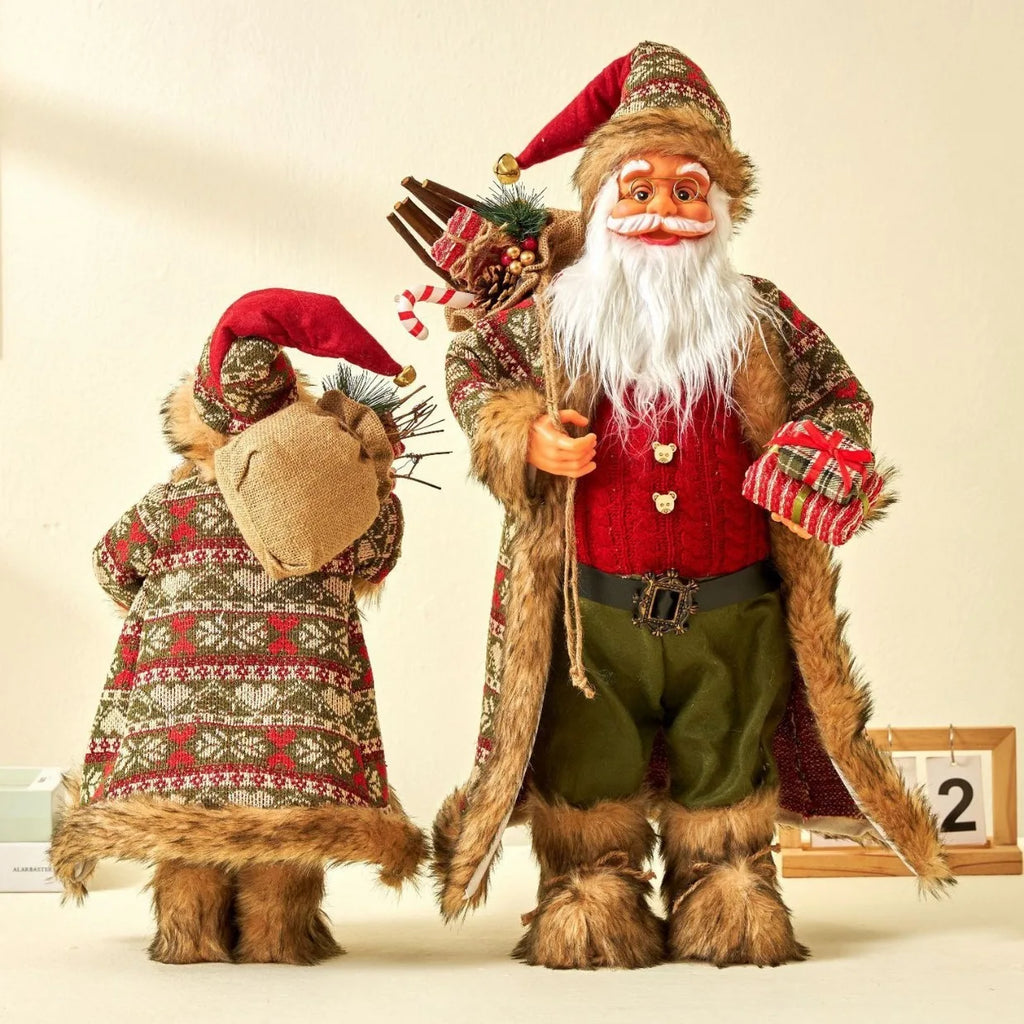Ornamento natalizio di Babbo Natale - Statua 3D di uccello in plastica da 12,6 pollici.