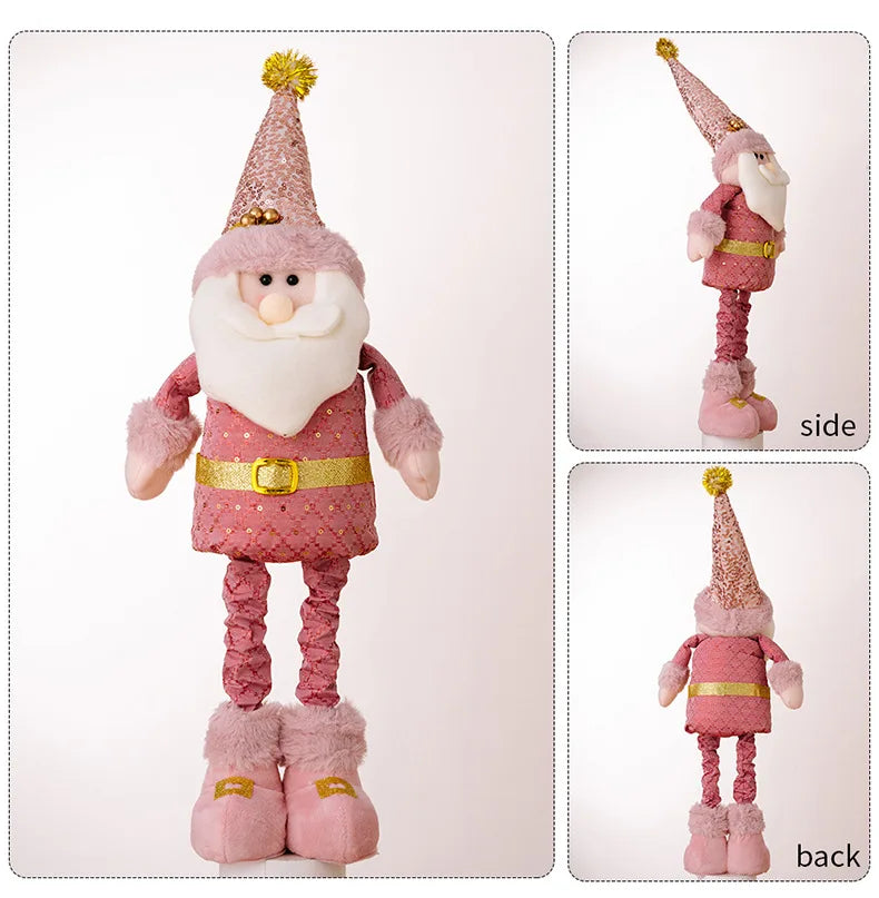 Christmas Decoration Pink Telescopic Doll Santa Claus Snowman Elk.