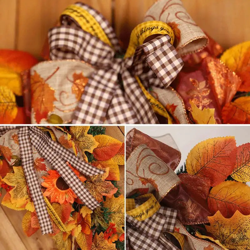 Decorazioni per la porta d'ingresso: ghirlanda autunnale con zucche.