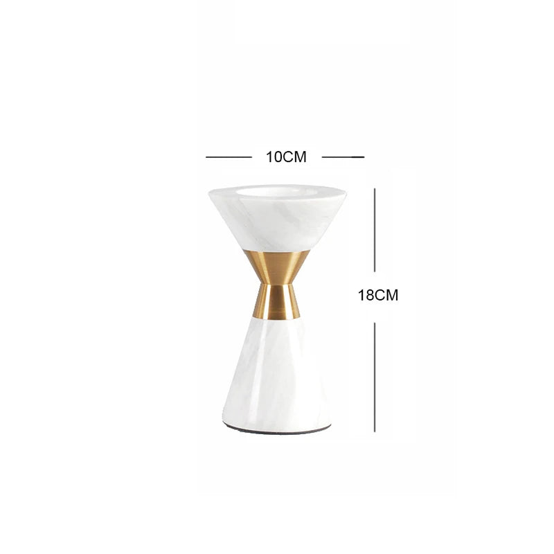 White Natural Marble Candlestick Scandinavian Volakos