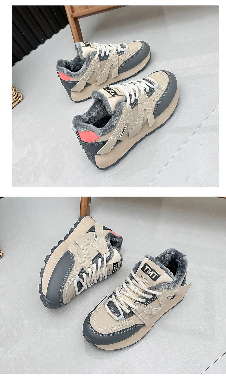 Zapatillas de algodón para mujer, cálidas y esponjosas, para invierno 2025