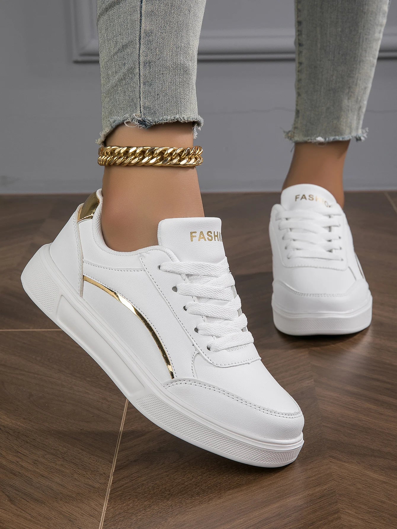 Leather Platform Sneakers for Women Classics Comfort  Non-Slip