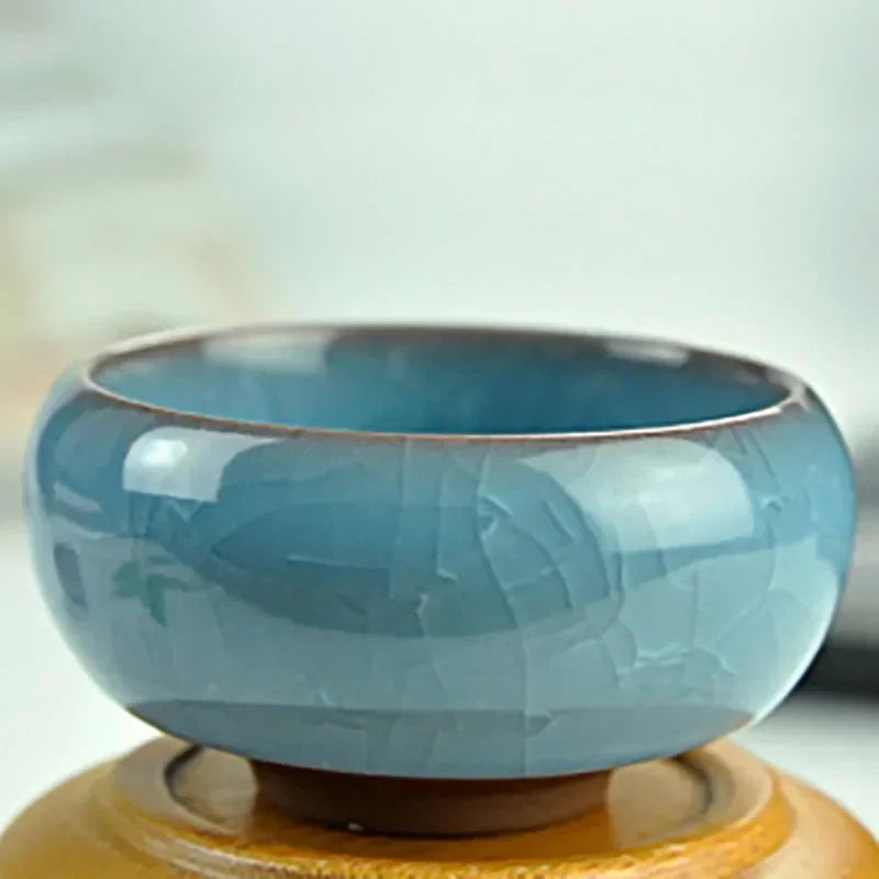 Handgefertigte Ice Crack Keramik Kerzenleuchterschale