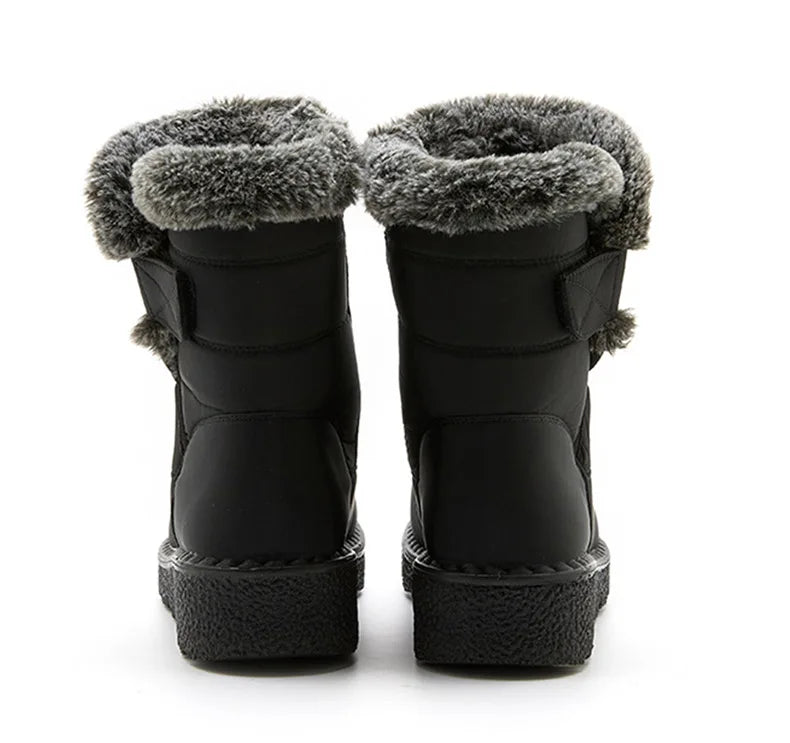 Botas de invierno para mujer, botines de tacón bajo, botas de nieve impermeables para mujer