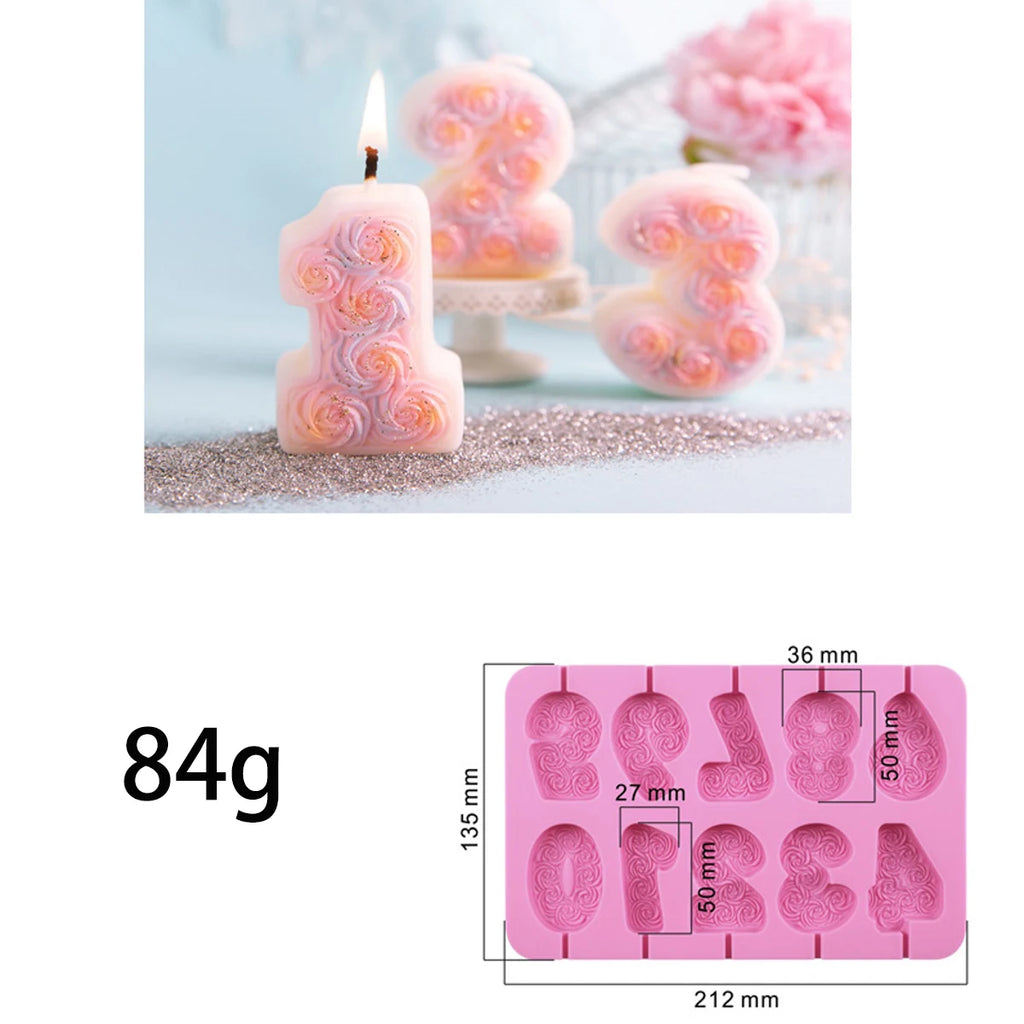 Handgemachte Rosenzahlen-Duftkerzenformen zur Herstellung von Zubehör