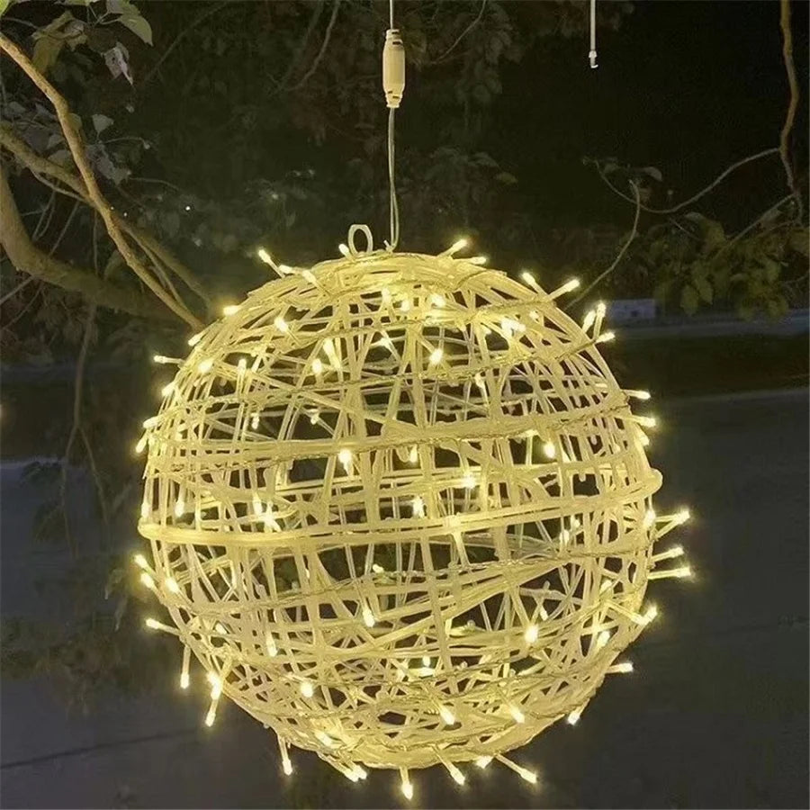 Christmas  Lights LED Rattan Ball String Outdoor 20CM 30CM.