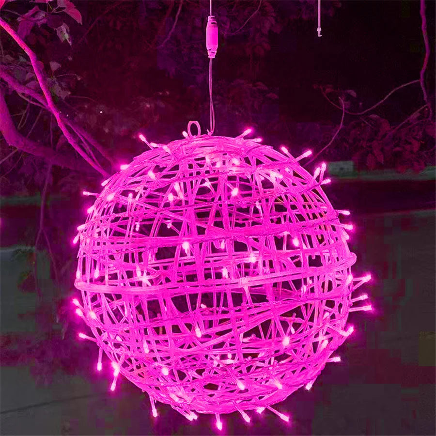 Christmas  Lights LED Rattan Ball String Outdoor 20CM 30CM.