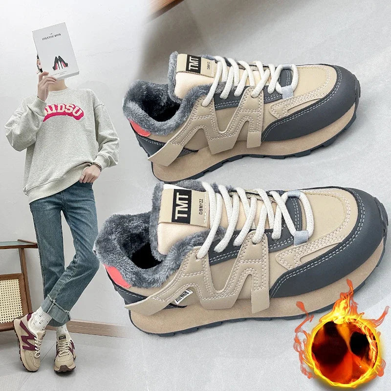 Zapatillas de algodón para mujer, cálidas y esponjosas, para invierno 2025