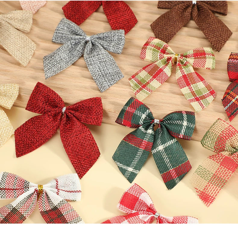 Christmas Bows Gold Red Bows.