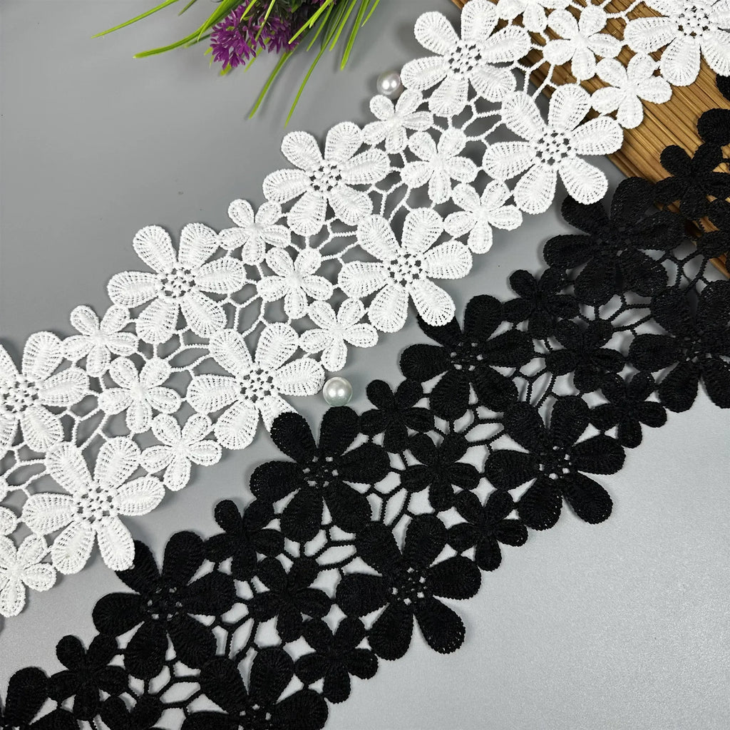 Nastro di pizzo ricamato in cotone con pizzo squisito