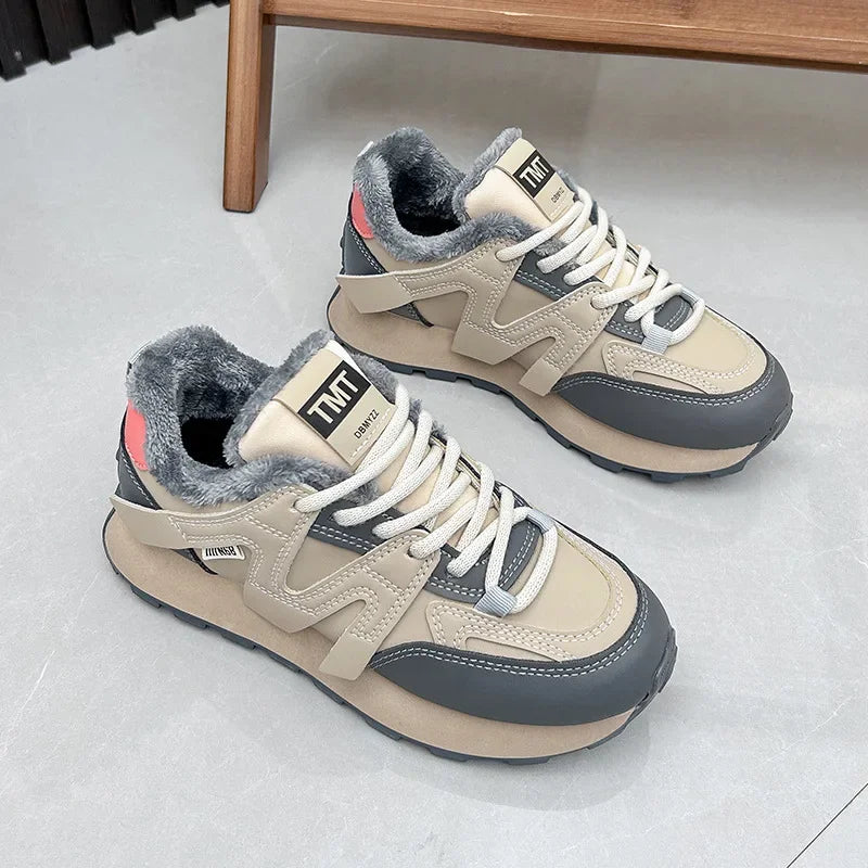 Zapatillas de algodón para mujer, cálidas y esponjosas, para invierno 2025