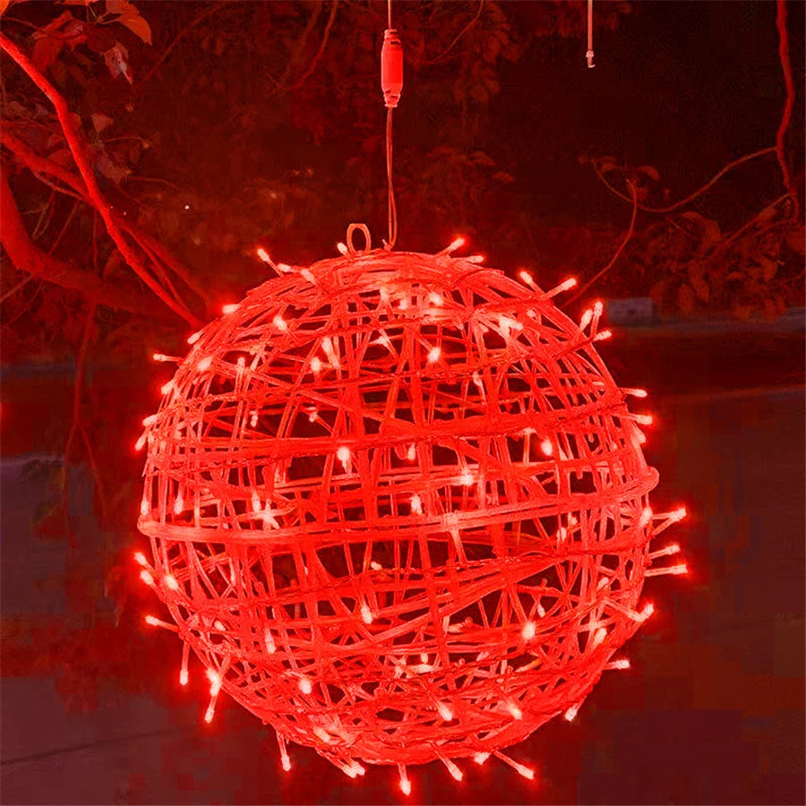 Christmas  Lights LED Rattan Ball String Outdoor 20CM 30CM.