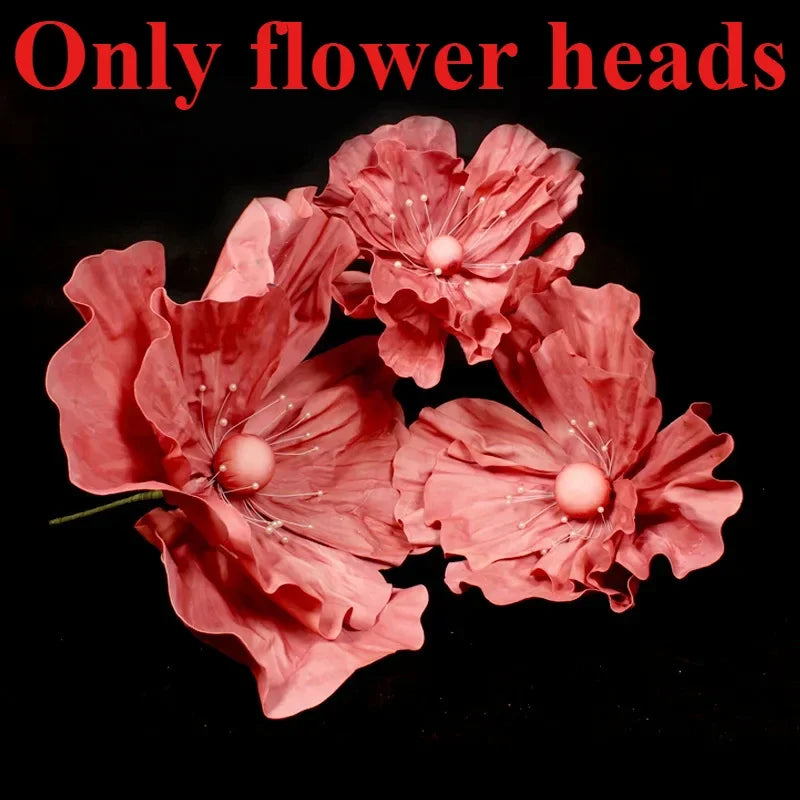 Flores artificiales de espuma de plomo grandes con soporte de 50/60/75 cm