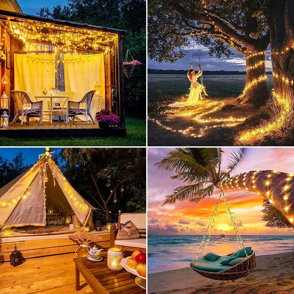 Solar Christmas String Lights 50-300 LED Fairy Garden Outdoor.