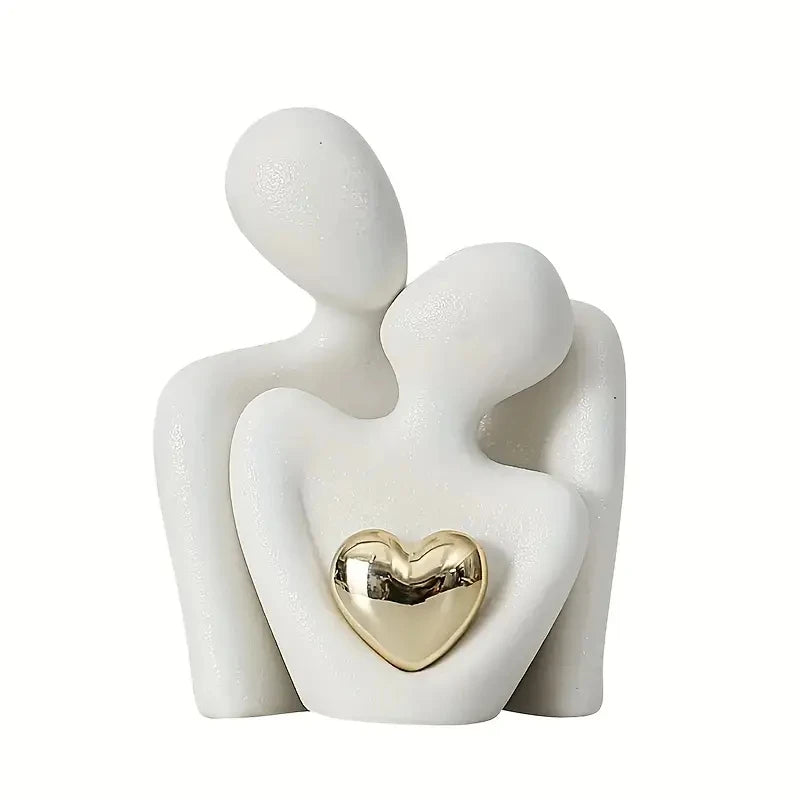 Set di statue ornamentali con abbraccio d'amore romantico, regalo per San Valentino.