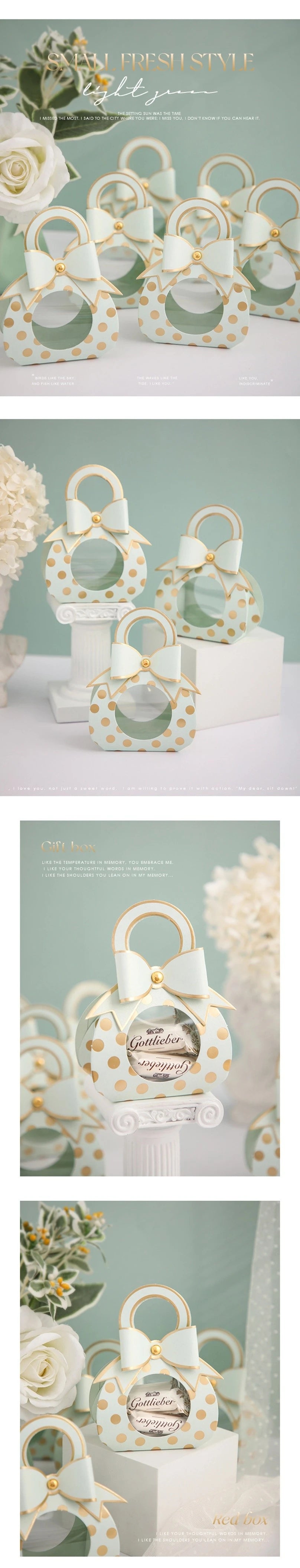 Sacchetto di caramelle creativo stile ciuccio, scatola di cioccolatini per bomboniere di nozze. 50 pezzi