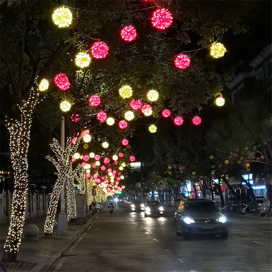 Christmas  Lights LED Rattan Ball String Outdoor 20CM 30CM.