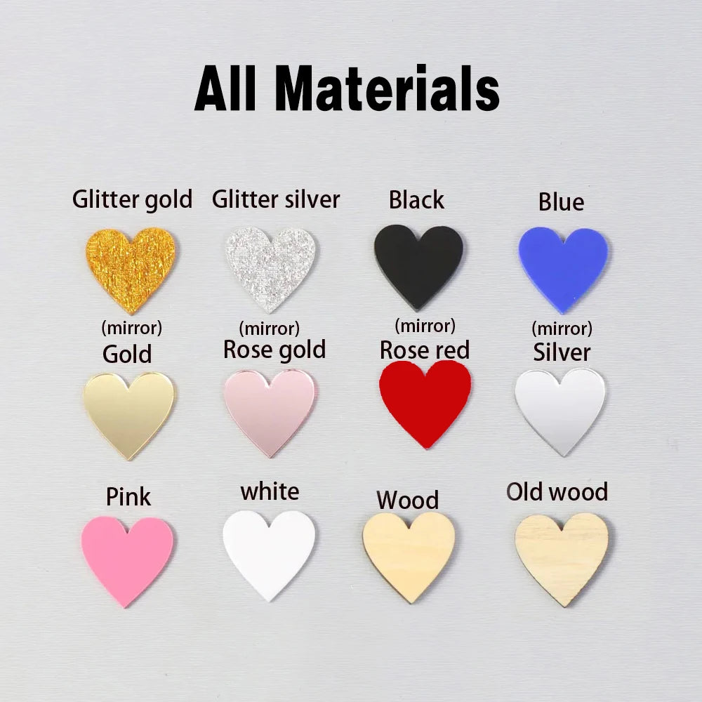 Etichetta personalizzata per bomboniere di nozze, etichetta a forma di cuore con specchio per anniversario.
